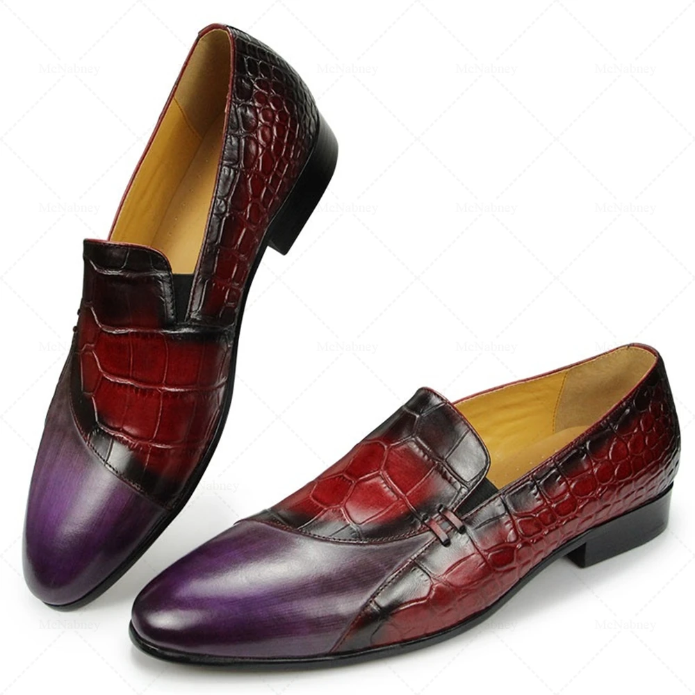 Mocassins en cuir à motif croc - Men Shoes Red avis et prix
