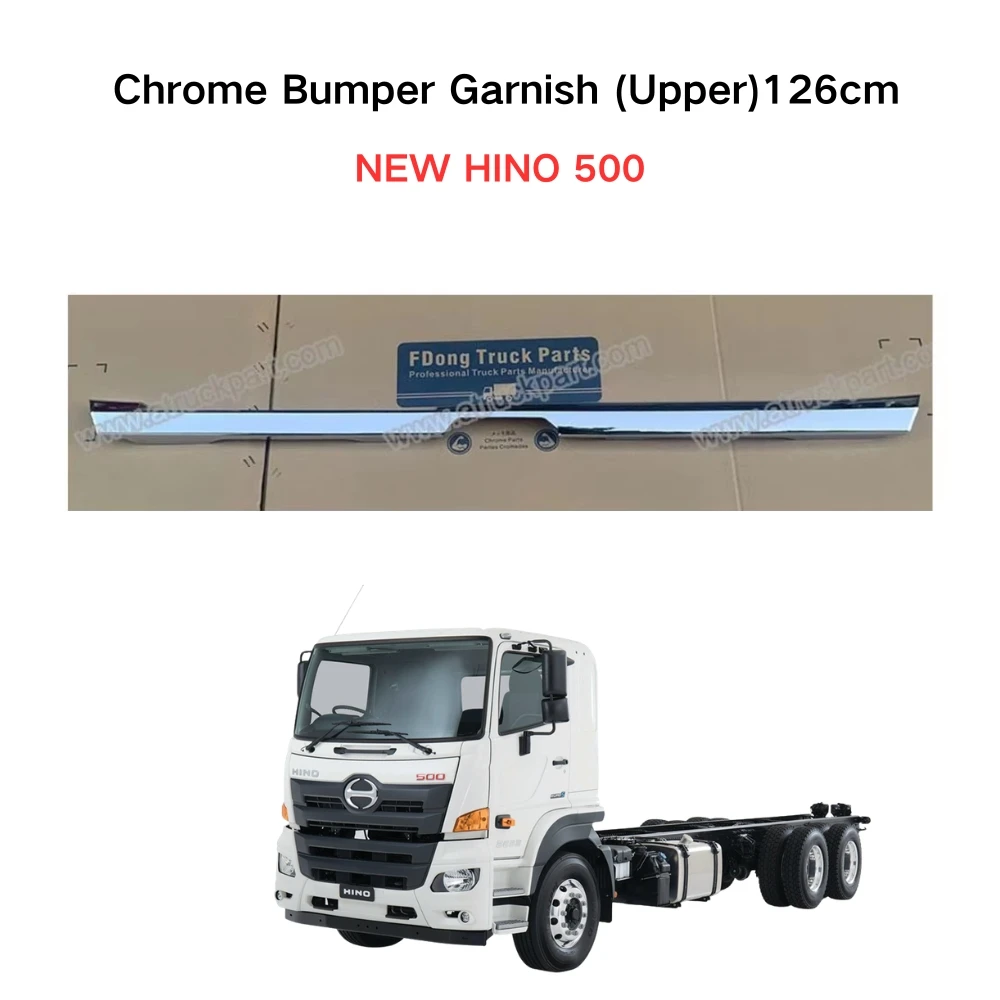 FDONG 1 Pcs Chrome Bumper Garnish (Upper)126cm for NEW HINO 500