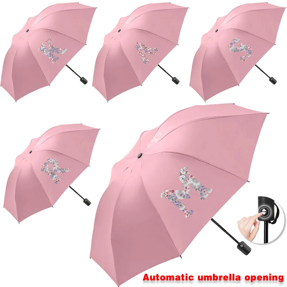 

Travel Essentials Sunshade Sunscreen Rain Umbrellas UV Automatic Umbrella Cute Print Outdoor Picnics Hiking Tour Rose Flower