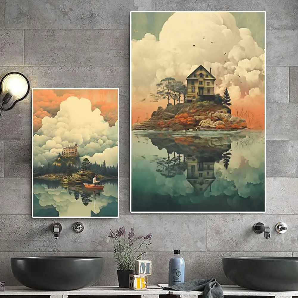 

Abstract Escapism Wall Art Mural Imaginative Worlds Poster And Print Gallery Comic Canvas Painting Living Room Home Decoration