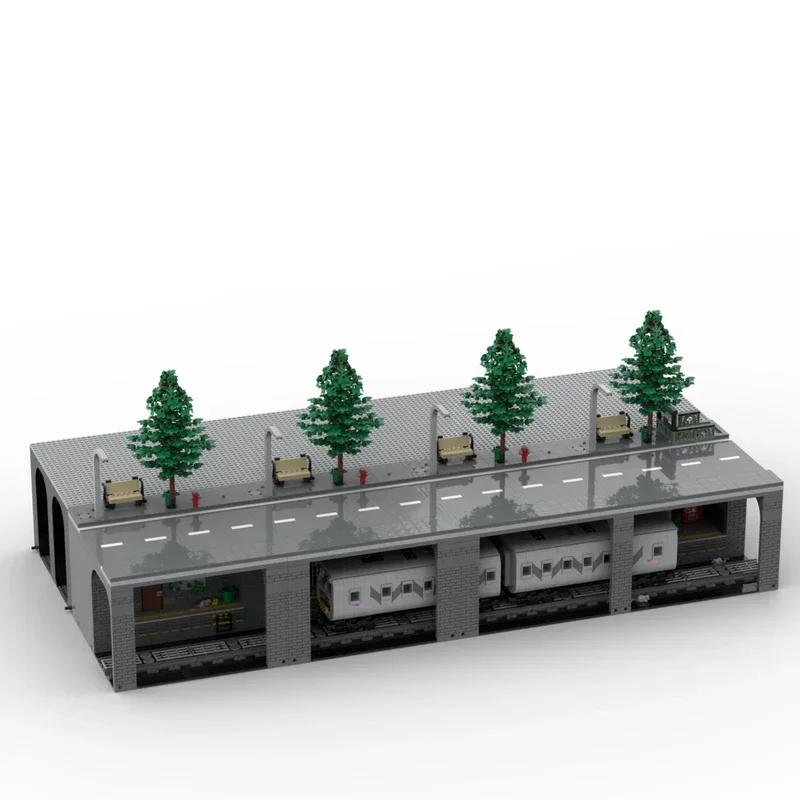 Street View Model Moc Building Bricks Underground Subway Station Technology Modular Blocks Gifts Christmas Toy DIY Sets Assembly