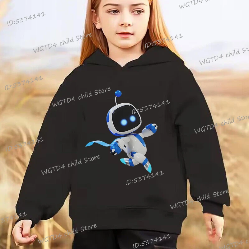 Hot Astro Bot Hoodie Kids Comic Clothes For Toddler Girl Pullover Long Sleeve Coats Boys Soft Fabric Outerwear Children Clothing