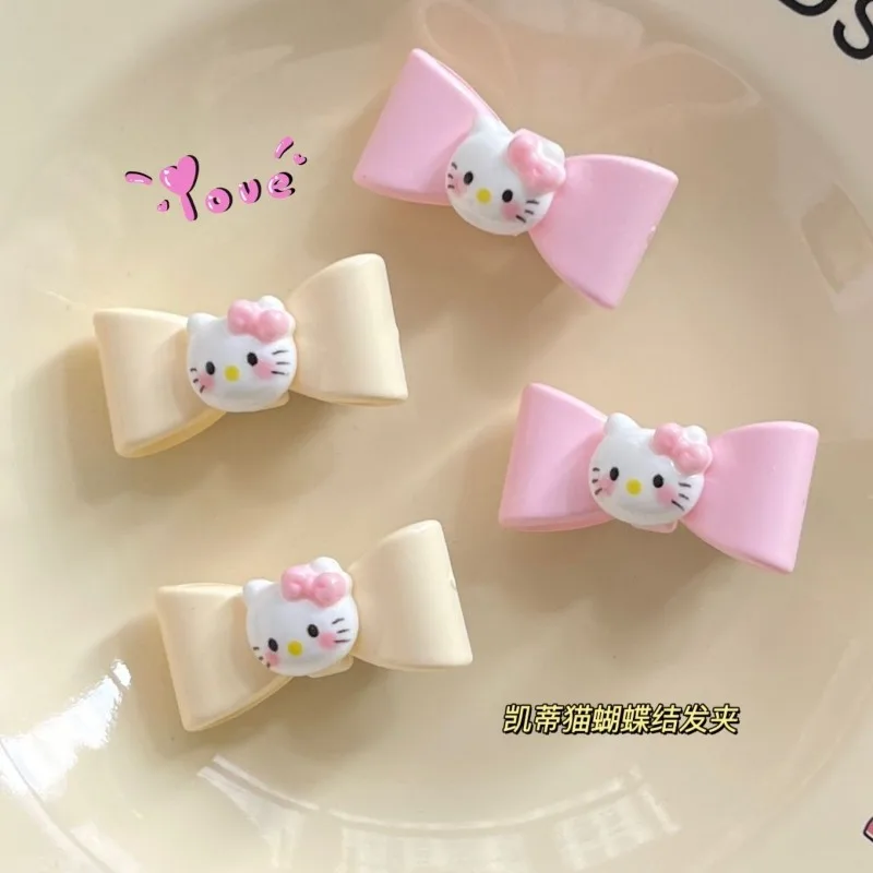 

Hello kittycute pink kitten three-dimensional bow ins girly heart cartoon sweet hairpin student bangs side clip hair accessories