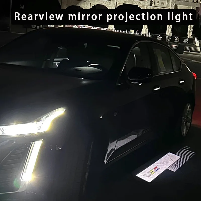 Suitable For Cadillac CT4/CT5/CT6/ATS/CTS/ Escalade Rearview Mirror Welcome Carpet Light Projection