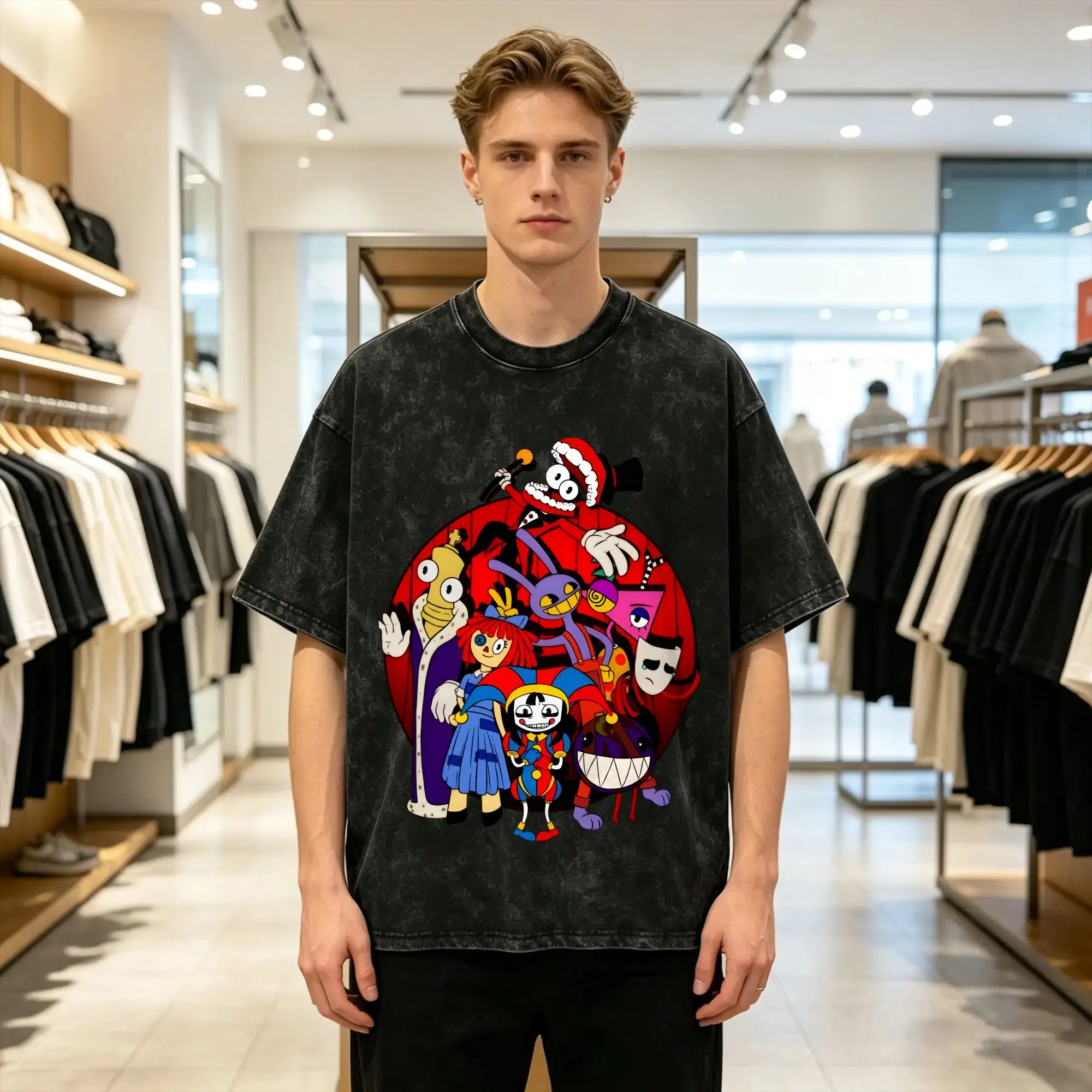 Cartoon Digatal Circus T Shirt  Hip Hop T Shirts Short Sleeve Y2K Classic Tops Summer Cotton Breathable Oversize Top Tees