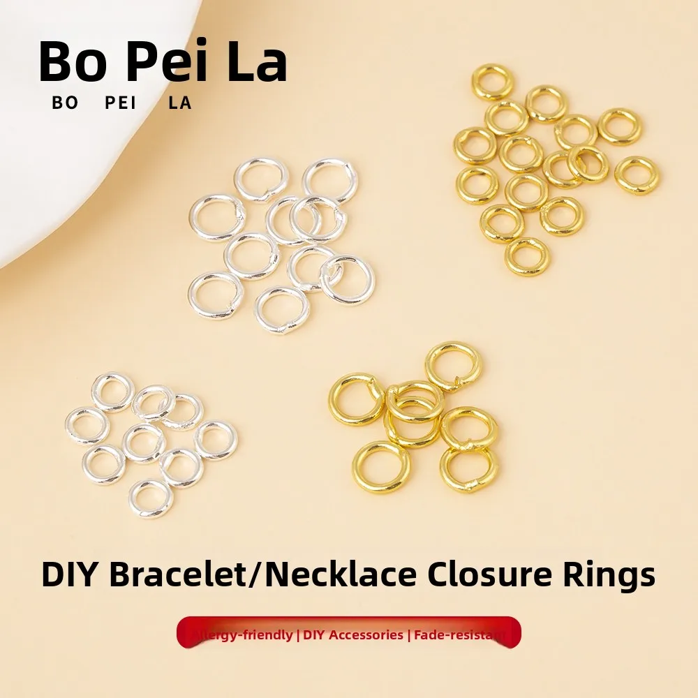 

8K Gold Plated Color Retention Closed Ring Fini Linking Clasp DIY Bracelet Nelace Connector Jewelry Material Accories