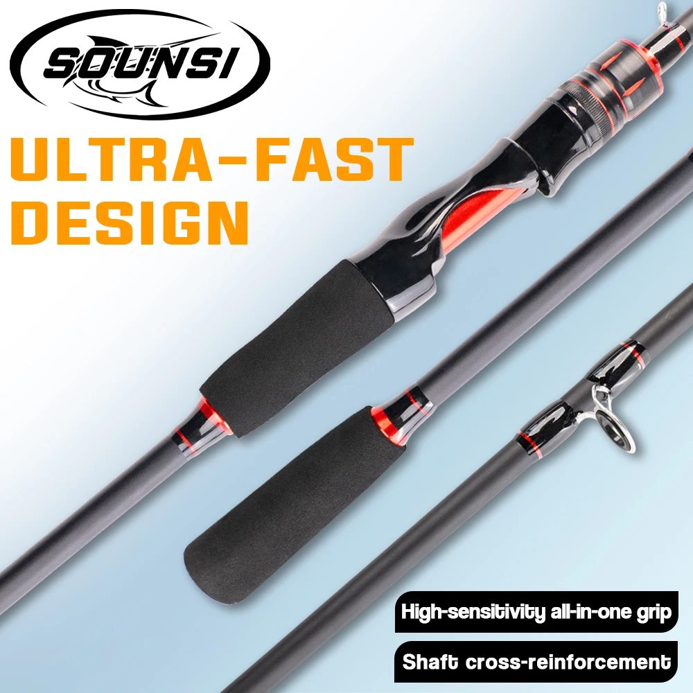 

SOUNSI M Power Spinning/Casting Hard FRP Soft Hand Fishing Rod 1.8/1.98M Outdoor Accessories for Stream Freshwater