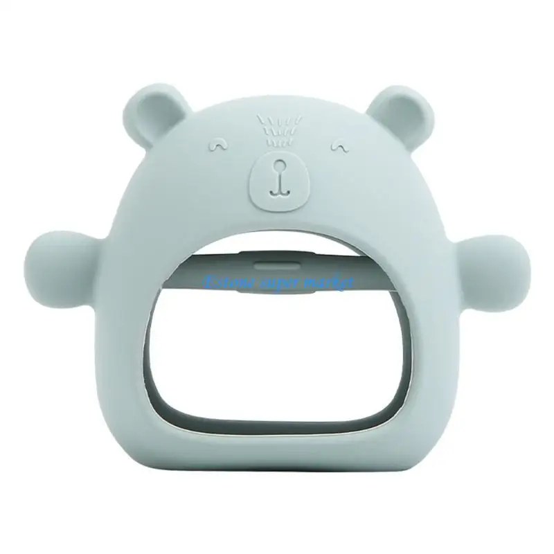 

090B Silicone Baby Teether Soothing Teether Early Educational Sensory Toy for Infant Bear Teething Mitten Teether