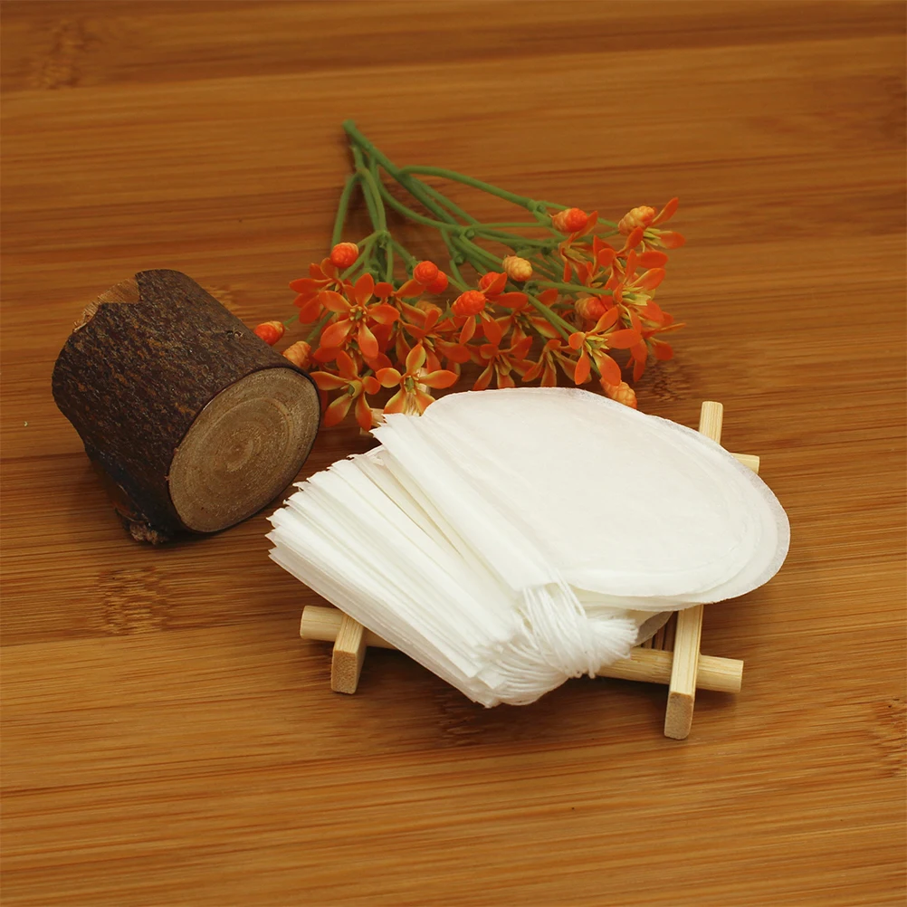 

300PCS Disposable Empty Tea Pouch Round Tea Bag Filter Paper Bags for Loose Leaf Tea Powder Spice - 75mm (White)