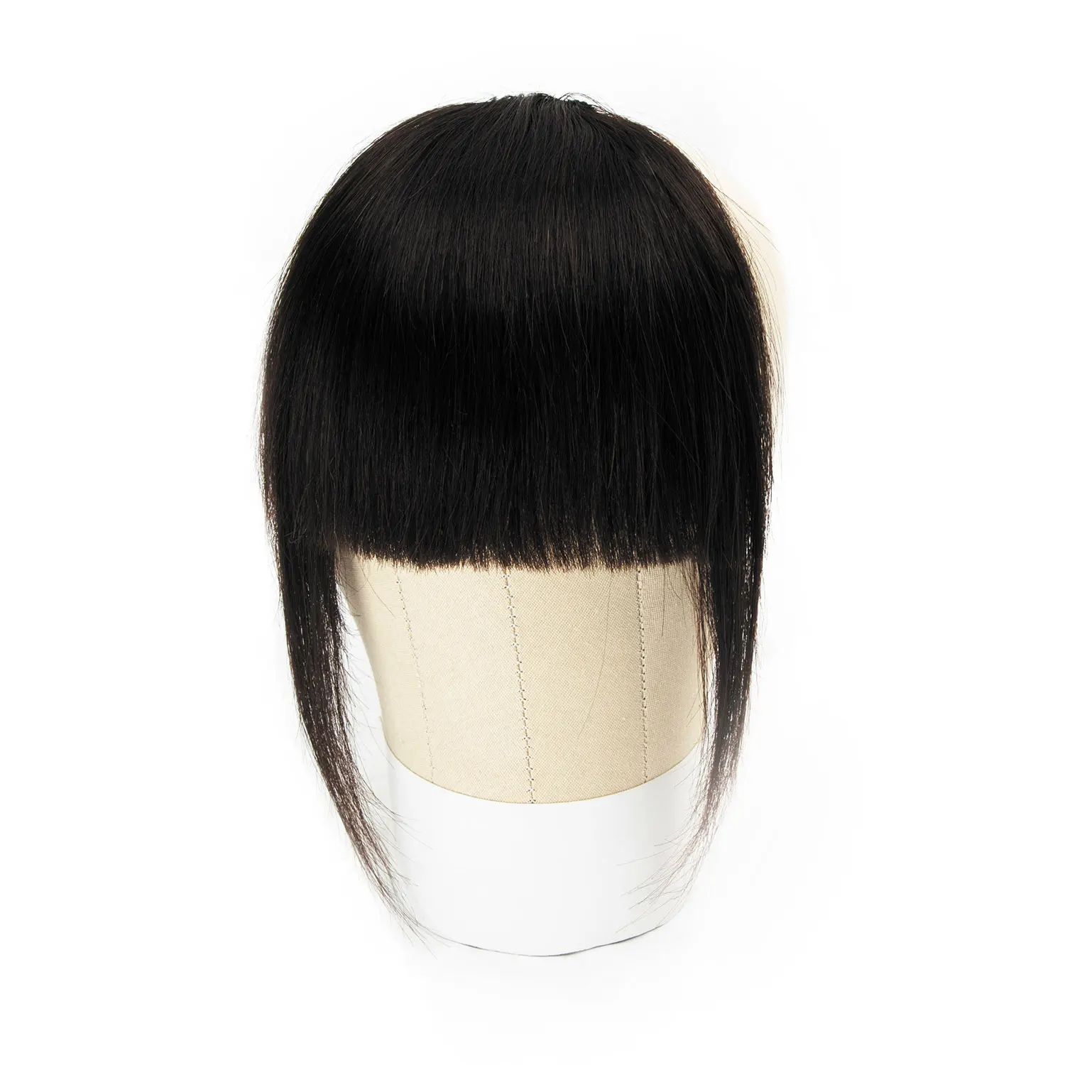 20G Human Hair Bangs Natural Black Brown Bang Hair Clip in Bangs Fringe with Temples Hairpiece for Women Clip Blonde Hair Piece
