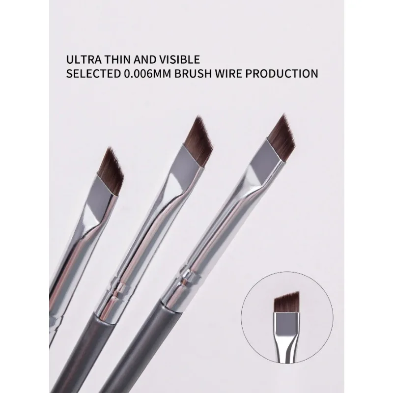 12PCS ultra-thin blade eyeliner brush, multi-functional slim sleeper brush Flat eyebrow brush Oblique eyebrow cream brush Portab
