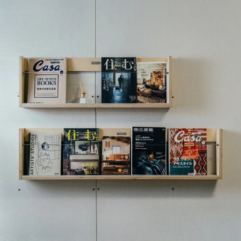 

Retro outdoor wind wall newspaper rack multi-layer board bookshelf wall picture book rack ocean board magazine rack shelf