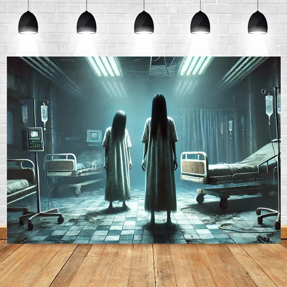 

Haunted Hospital Halloween Backdrop Spooky Abandoned Asylum Creepy Ghost House Horror Party Decoration Photography Background