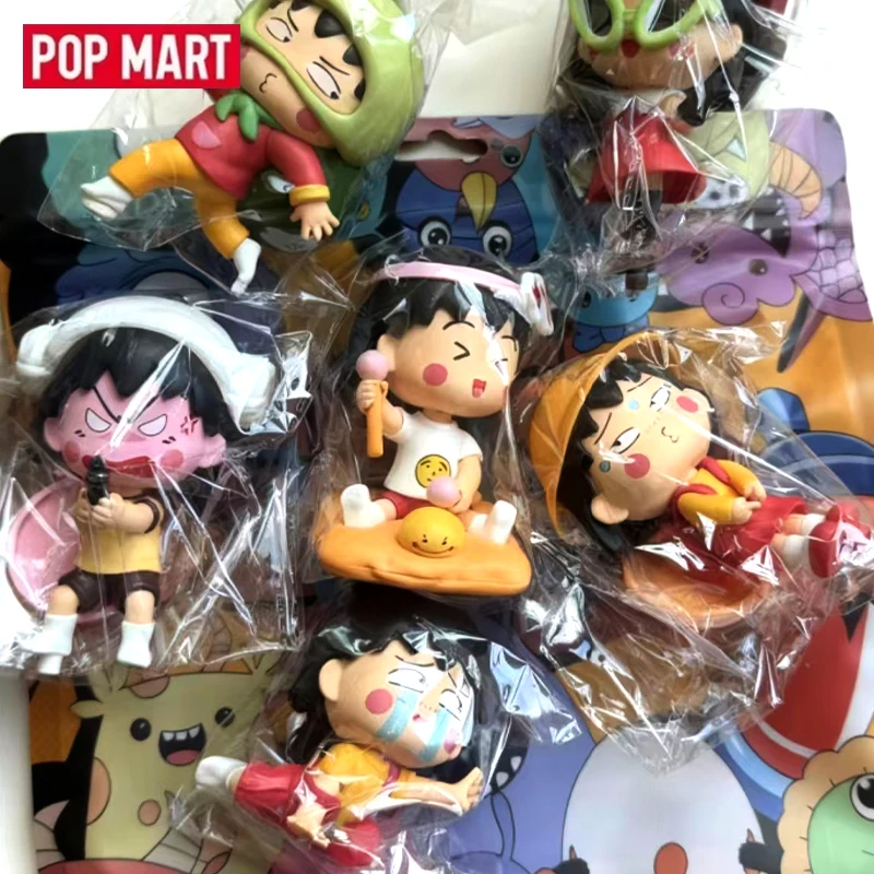 POP MART Chibi Maruko-chan's Quirky Adventures Series Blind Box Original Toys Guess Bag Mystery Box Doll Anime Figure Ornament