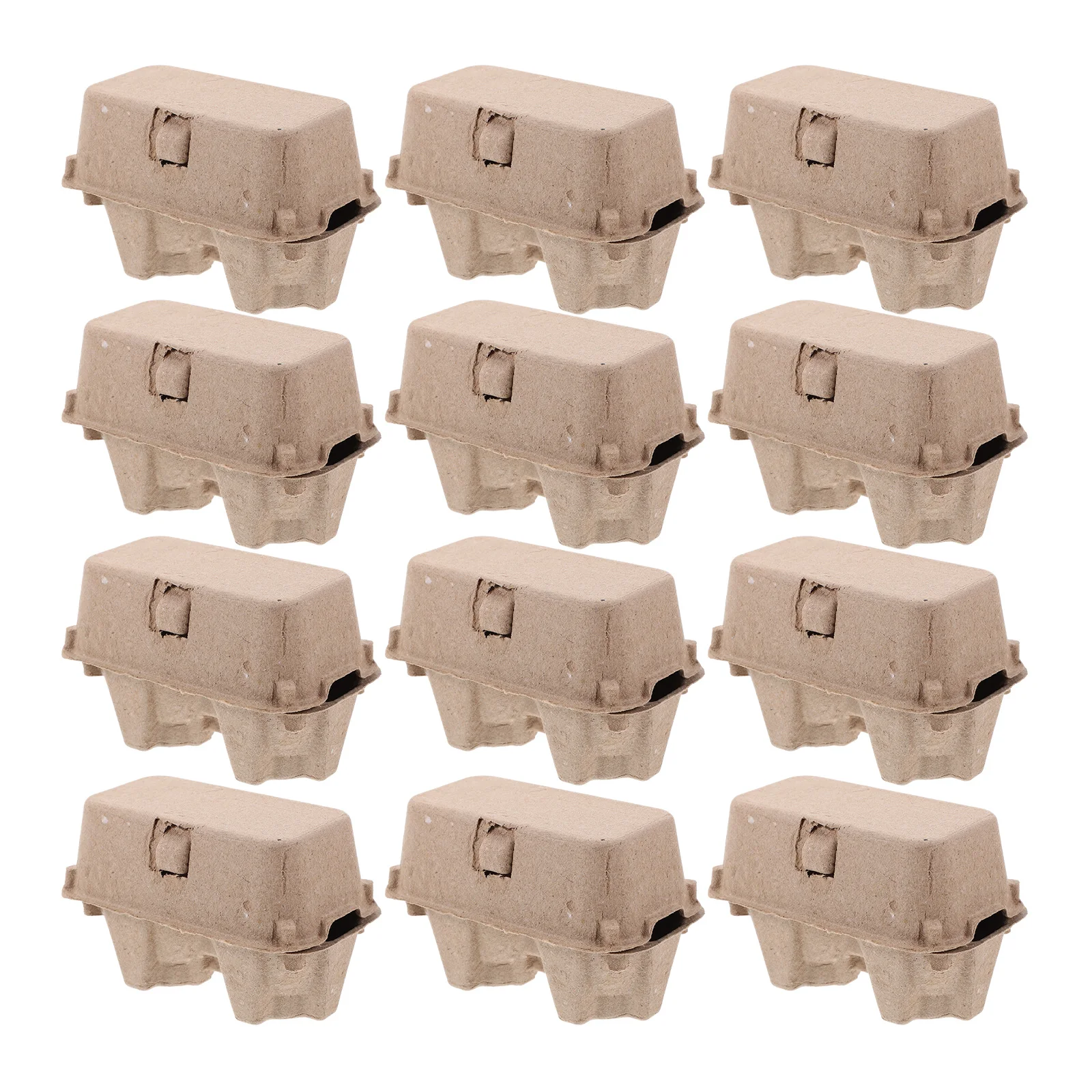 12Pcs Egg Carton Paper Pulp Container Egg Box Storage Boxes Bulk Holders Chicken Egg Trays Fridge ganizers Packaging Solutions