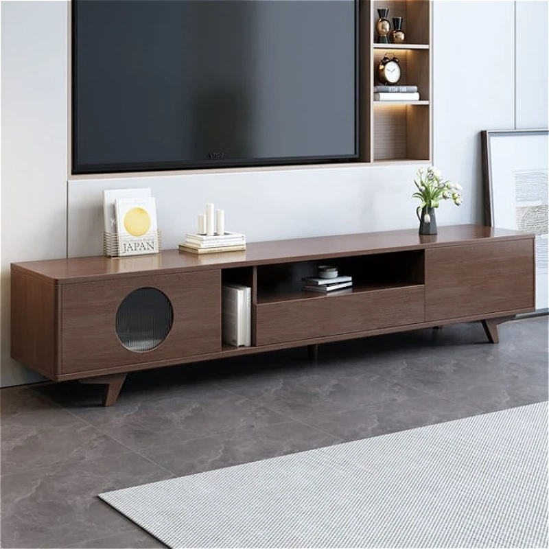 

Подставки для телевизора из цельного дерева в скандинавском стиле для гостиной, современный минималистичный напольный шкаф для телевизора, двухдверный шкаф для хранения, мебель FYST