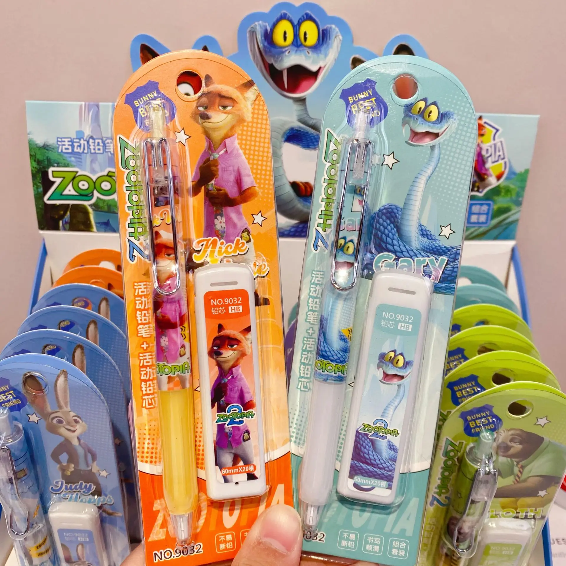 Zootopia Active Pencil set Cute student stationery press automatic pencil with pencil lead