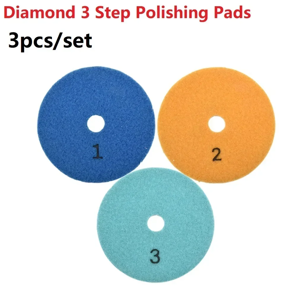 

Wear-Resistant Wear-resistant Polishing Pads 4 Inch 100mm 3pcs Accessories Concrete Marble Parts Stone Wet/Dry