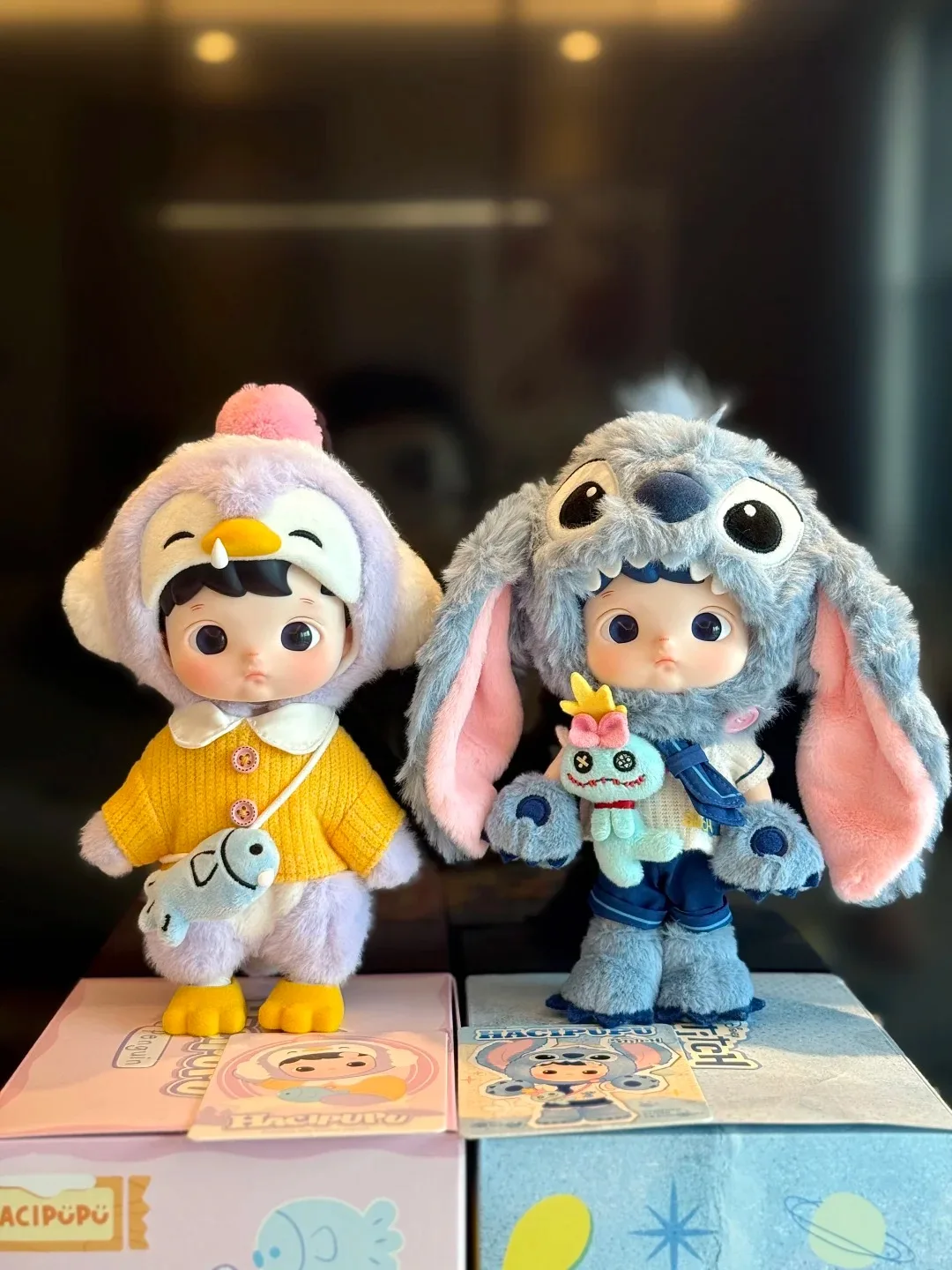 

POPMART HACIPUPU Series Stitch 1/8 шарнирная подвижная фигурка Пингвин аниме кукла аниме фигурка-сюрприз Рождественский подарок