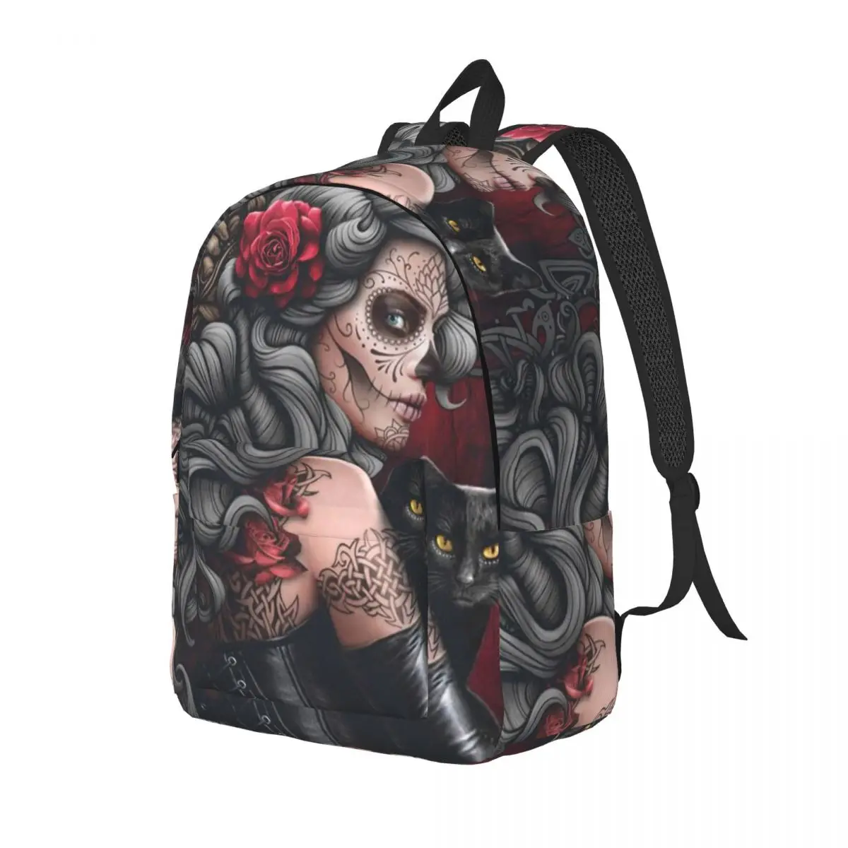 Sad Angel With Wings Terror Gothic Angel Student Backpack School Bag Hiking Travel Daypack for Boys Girls Bookbag Shoulder Bags
