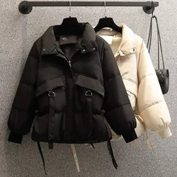 Winter New Warm Cotton Padded Coat Female Western Style Outwear Stand Collar Thick Bread Clothes Down Cotton Parkas Jacket Women