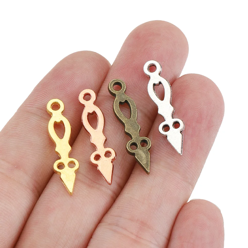 20pcs 25.5x6mm Vintage Pointer Design Pendants, Zinc Alloy Charms for DIY Accessories EF4239