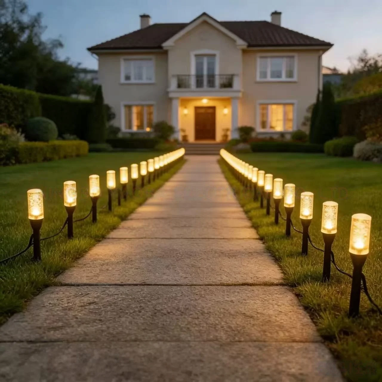 Solar Crystal Column Lawn Lights, Waterproof LED Garden Pathway Lamp with Intelligent Light Control for Yard Patio Walkway Decor