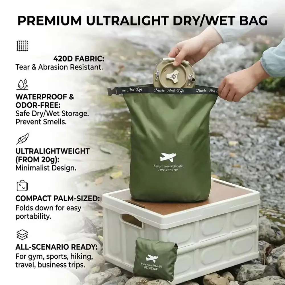 Waterproof Storage Bag Travel Pouch Portable Handheld Luggage Organizer For Swimming Gym Camping Beach Clothes Toiletry Bag view 5