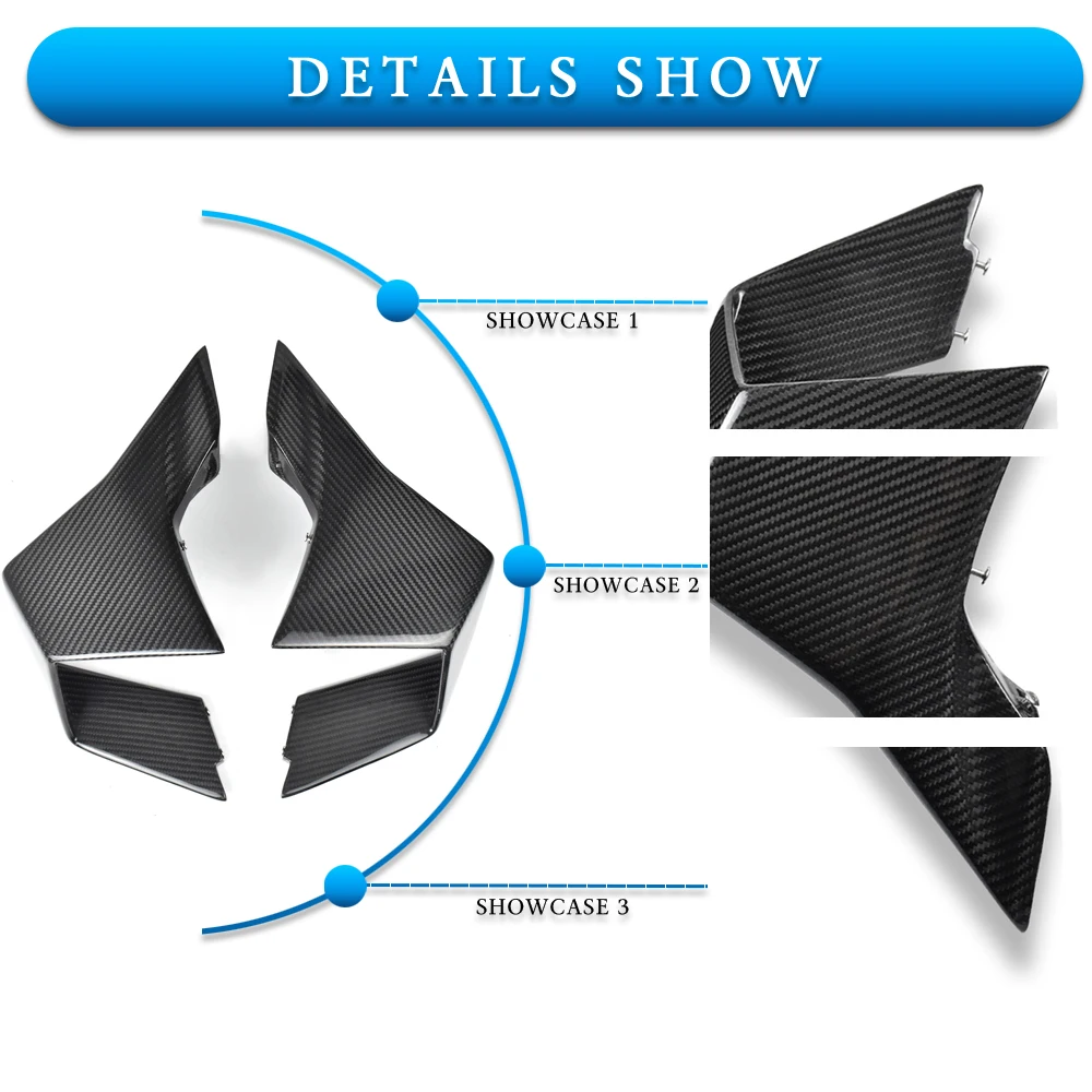 For BMW M1000RR 2023-2024 Carbon Fiber Fairing Fixed Wing Front Aerodynamic Spoiler Winglet Motorcycle Modified Accessories