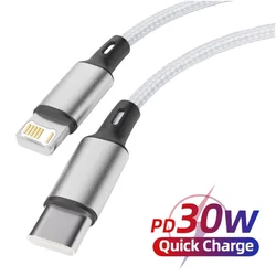 30W PD Fast Charging USB Type C to iPhone Cable For iPhone 14 13 12 11 Charge Data Wire Cord Phone Accessories