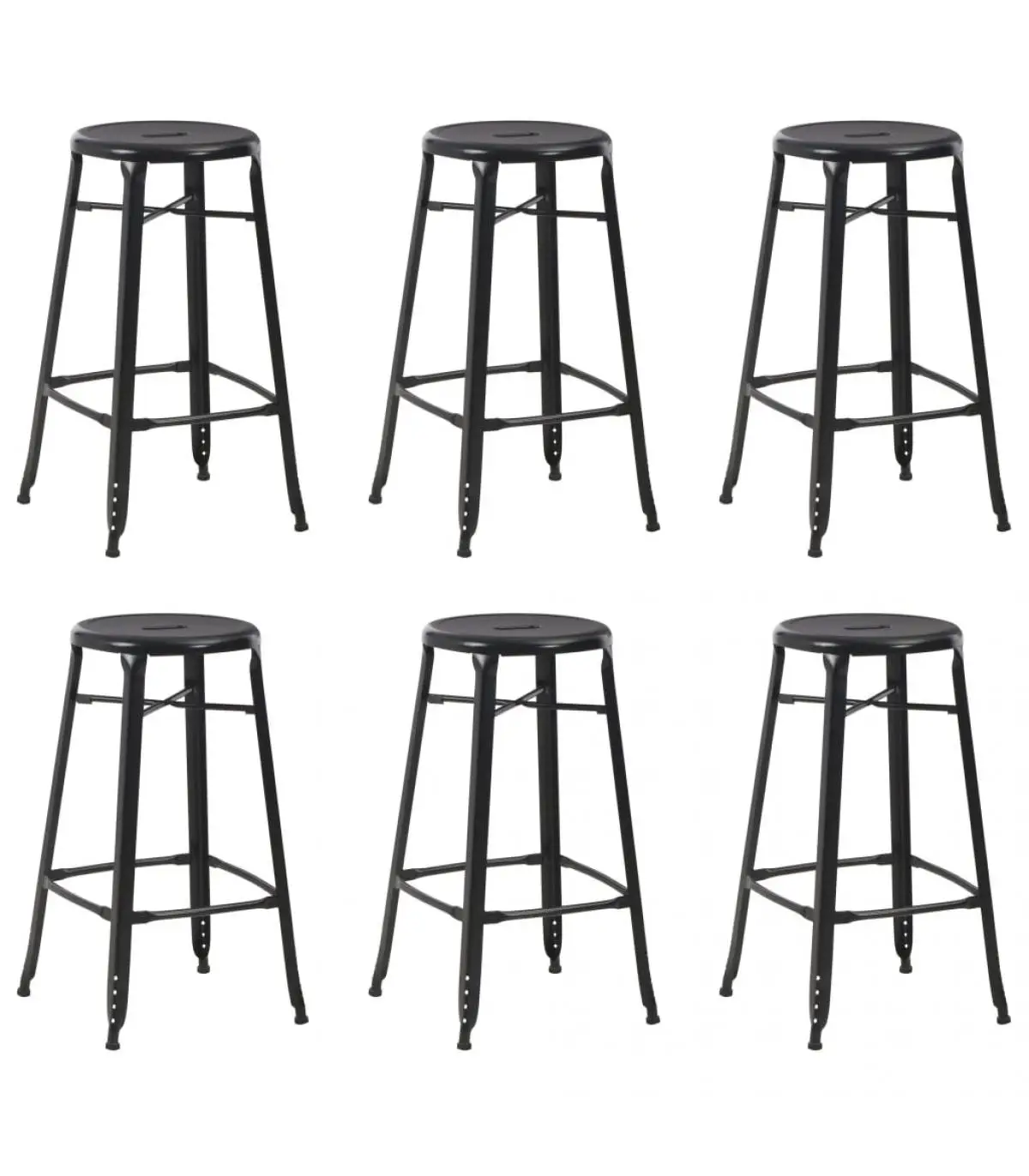 Kitchen stools kitchen stools 6 units black steel