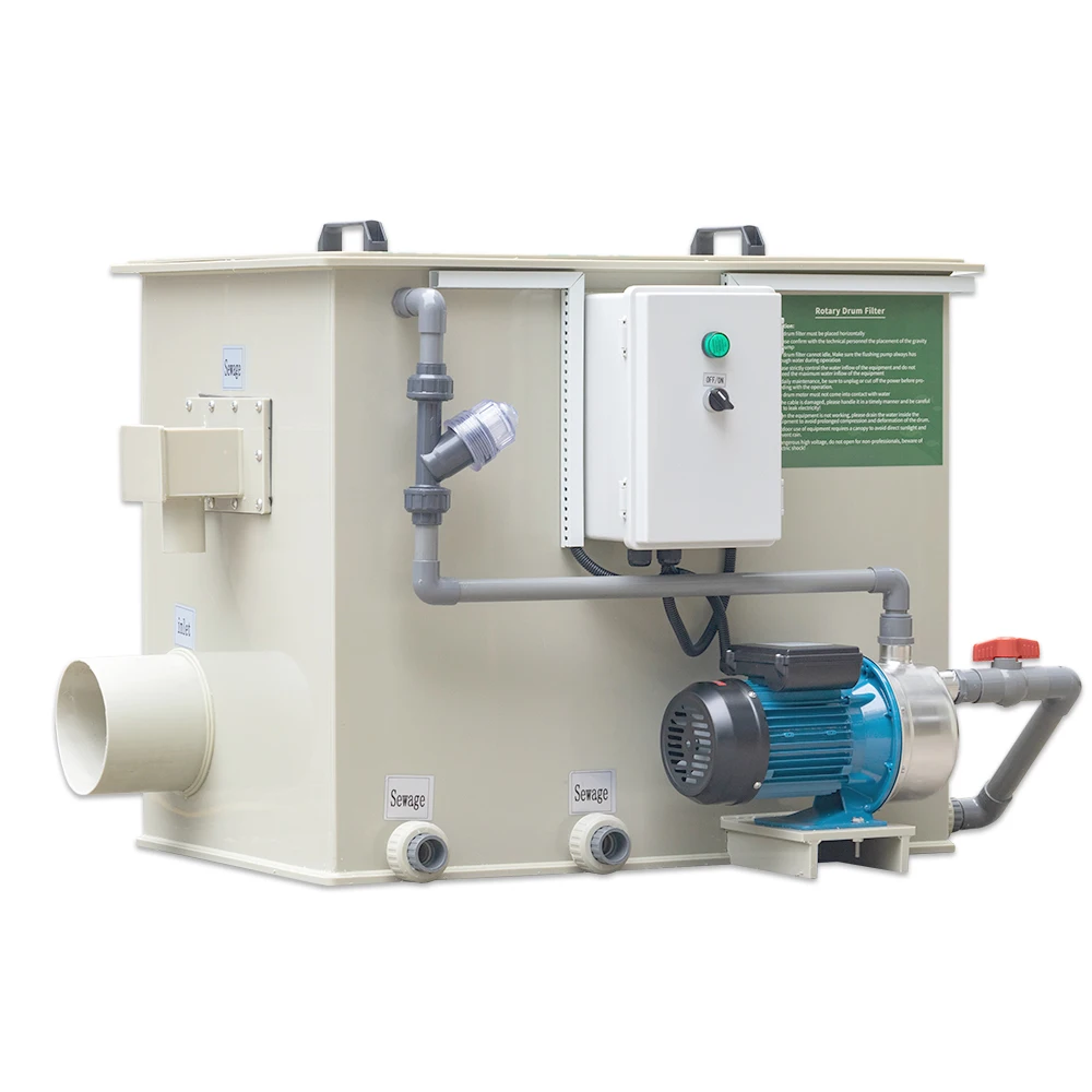 QihangRAS 30 Ton Rotary Drum Filter For Aquaculture Gravity Fed Water Filter For Aquarium & Koi Pond 25m3/h Capacity