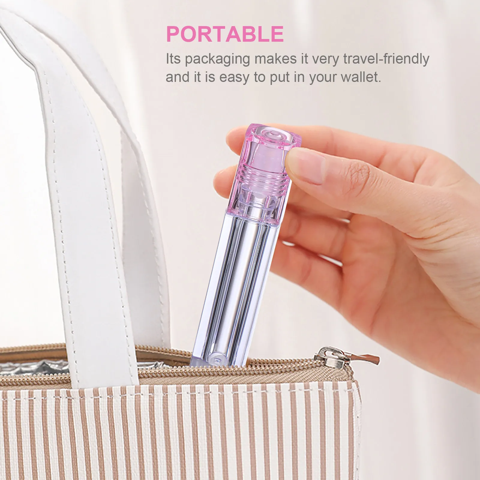 

10Pcs Refillable Roll-on Bottles Empty Essential Oil Bottle Square Plastic Roller Ball Bottle for Travel Perfume Storage