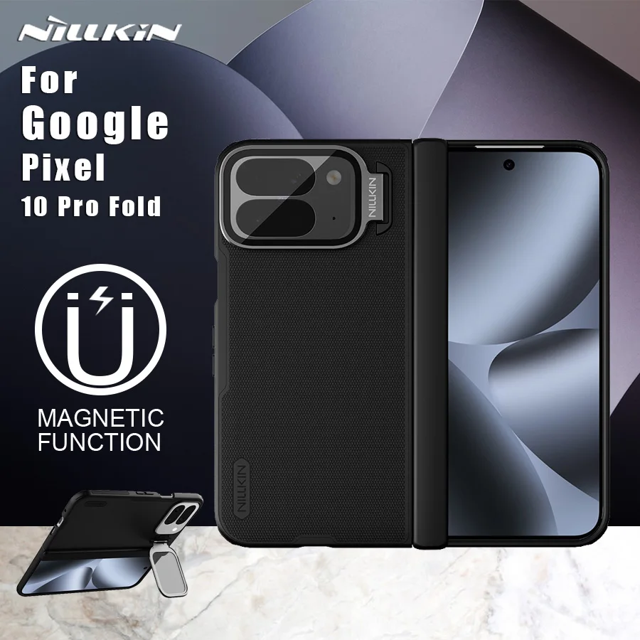 

Чехол Nillkin для Google Pixel 10 Pro Fold, суперматовый, магнитный, из твердого поликарбоната, с защитой камеры и подставкой, защитная задняя крышка