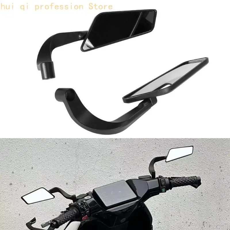 Motorrad-Spiegelpaar, schwarze Seitenspiegel Blade-Stil mit Packung H8WE – Detail 9