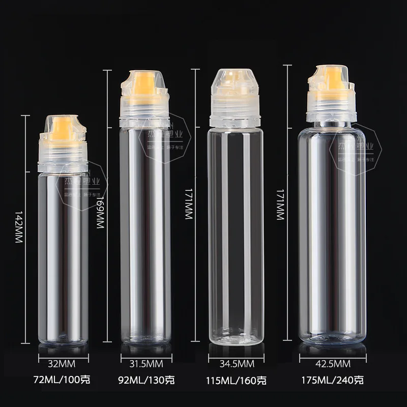 Portable Flip Top PET Squeeze Bottle Honey Loquat Cream Bottle Leak-Proof Easy To Control The Volume Food Grade Portable Bottle - Image 2