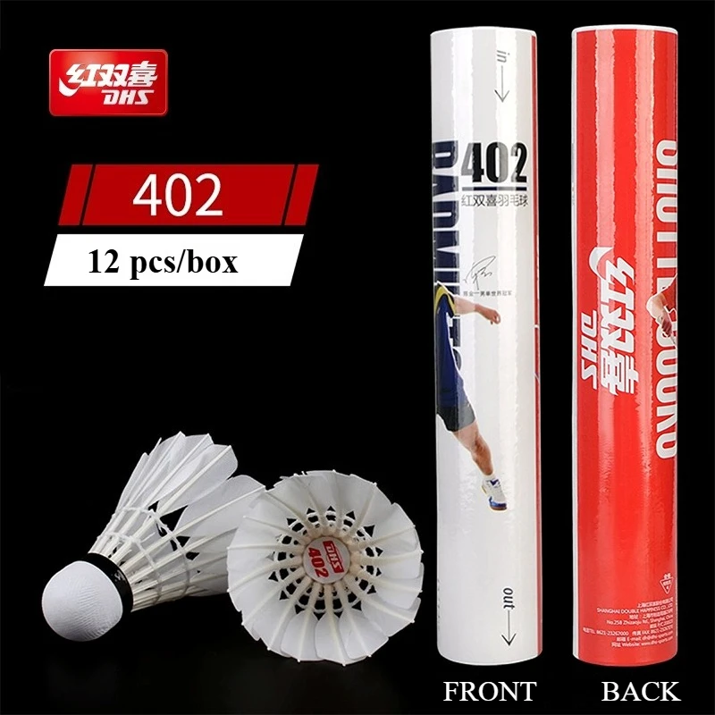 

DHS Red Double Happiness Badminton Shuttlecock Clubs Training Racquet Sport Badminton Feather Shuttlecock Durable Badminton Ball
