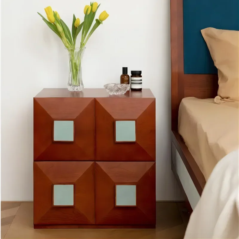 

Modern Nightstands Cherry Wood Retro Bedside Tables Combinable Multi Drawer TV Cabinet Storage Night Stand for Bedroom Furniture