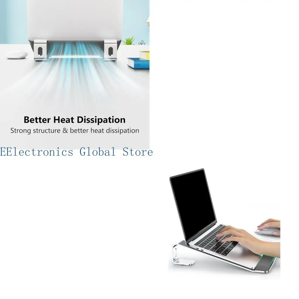 462B Multifunctional Aluminum Laptop Stand with Detachable Wrist Support Bracket