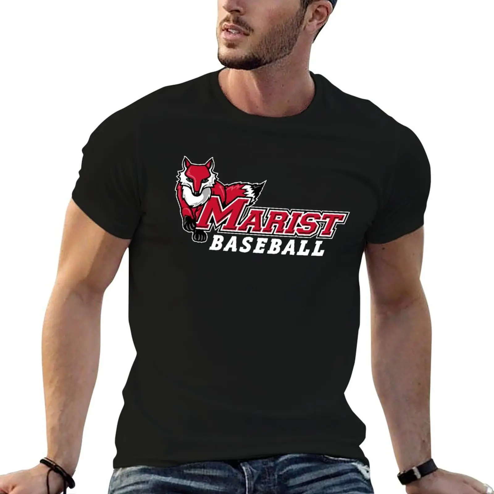 

marist red foxes baseball T-Shirt funny t shirts man t shirt men 100% cotton luxury brand man t shirts for men casual T-Shirt