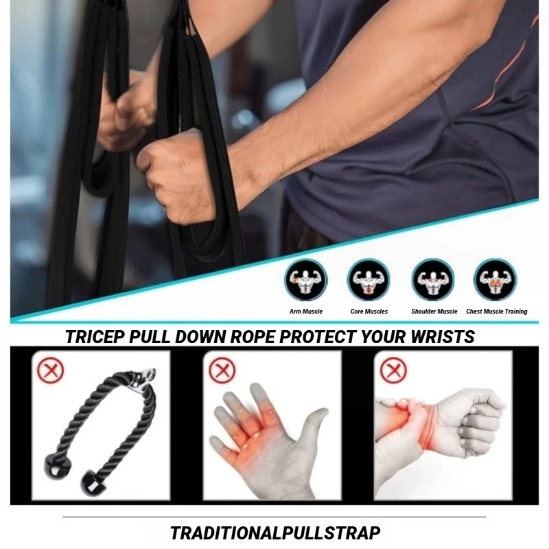 Pulldown Attachment Machine Accessories Adjustable Tricep Rope Bicep Training Equipment Heavy Duty Home Gym Strength Workout