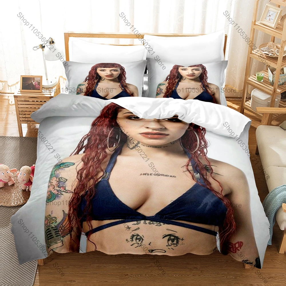Argentina Trap Queen Cazzu Dark Gothic Concert HD Print 3 Piece Bedding Set Microfiber Duvet Cover Set For Reggaeton Trap Lovers