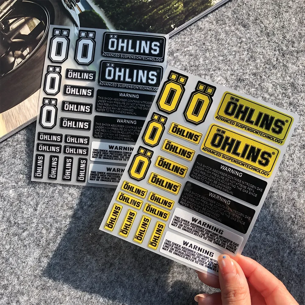 عاكس/ليزر OHLINS دراجة نارية ملصقات موتو الجسم خزان الوقود خوذة شارات الفينيل اكسسوارات لياماها كاواساكي هوندا رواج #3