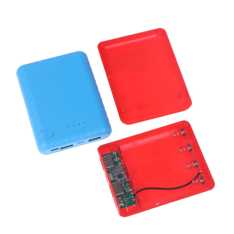 Black, Blue, Green, Red Detachable 4 Slots 18650 Battery Box Case DIY Power Set Material Mini Solderless Power Supply Housing