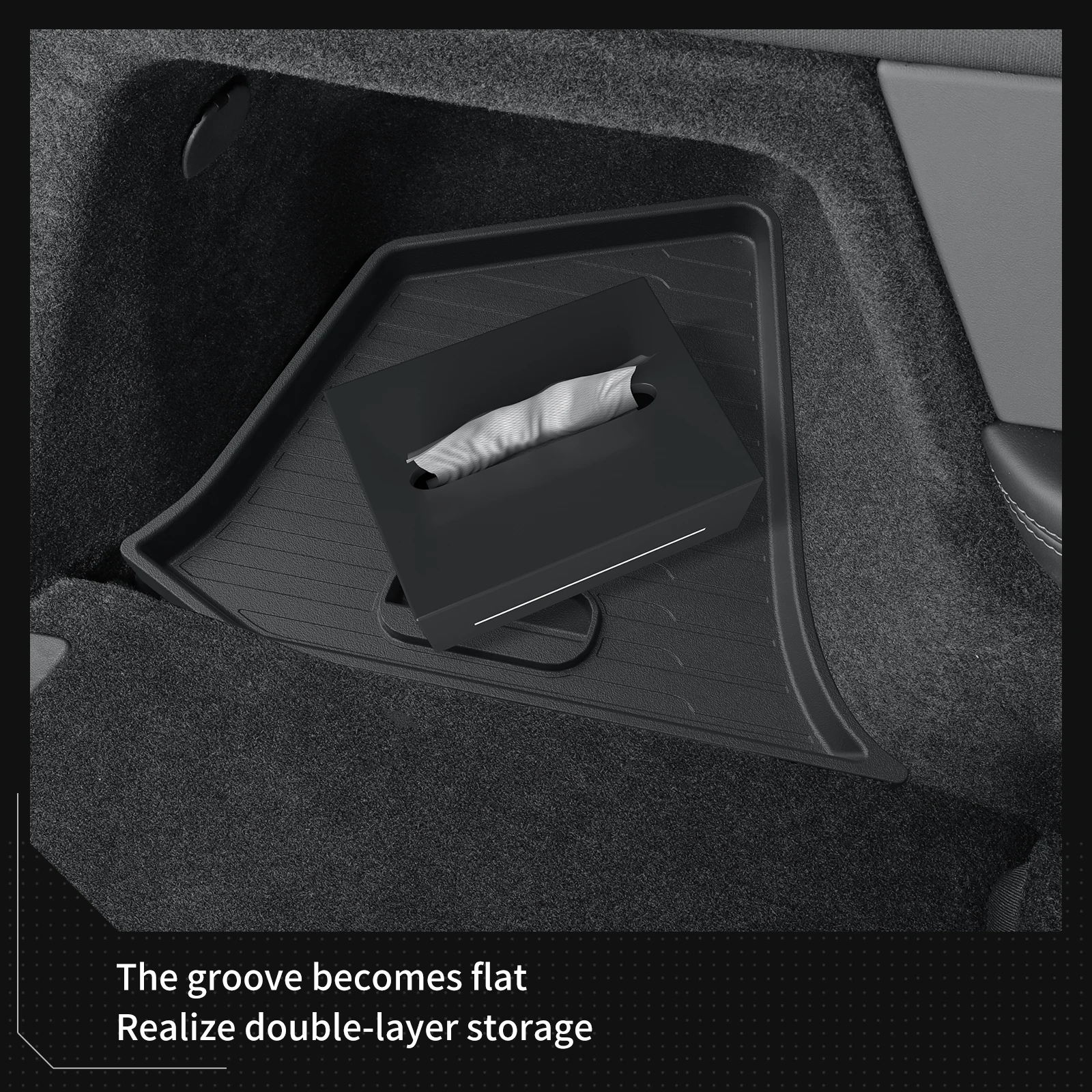 LUCKEASY for Tesla Model Y L 2025 2026 6 Seats Car Rear Trunk Storage Box Left And Right Both Side Trunk Tidying Storage Case