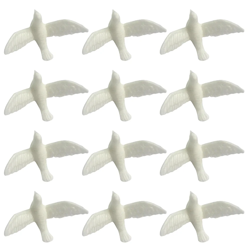 

15 Pcs Toy Micro Landscape Ornament Mini Pigeon Adorn House Miniatures Toys Decoration White Child