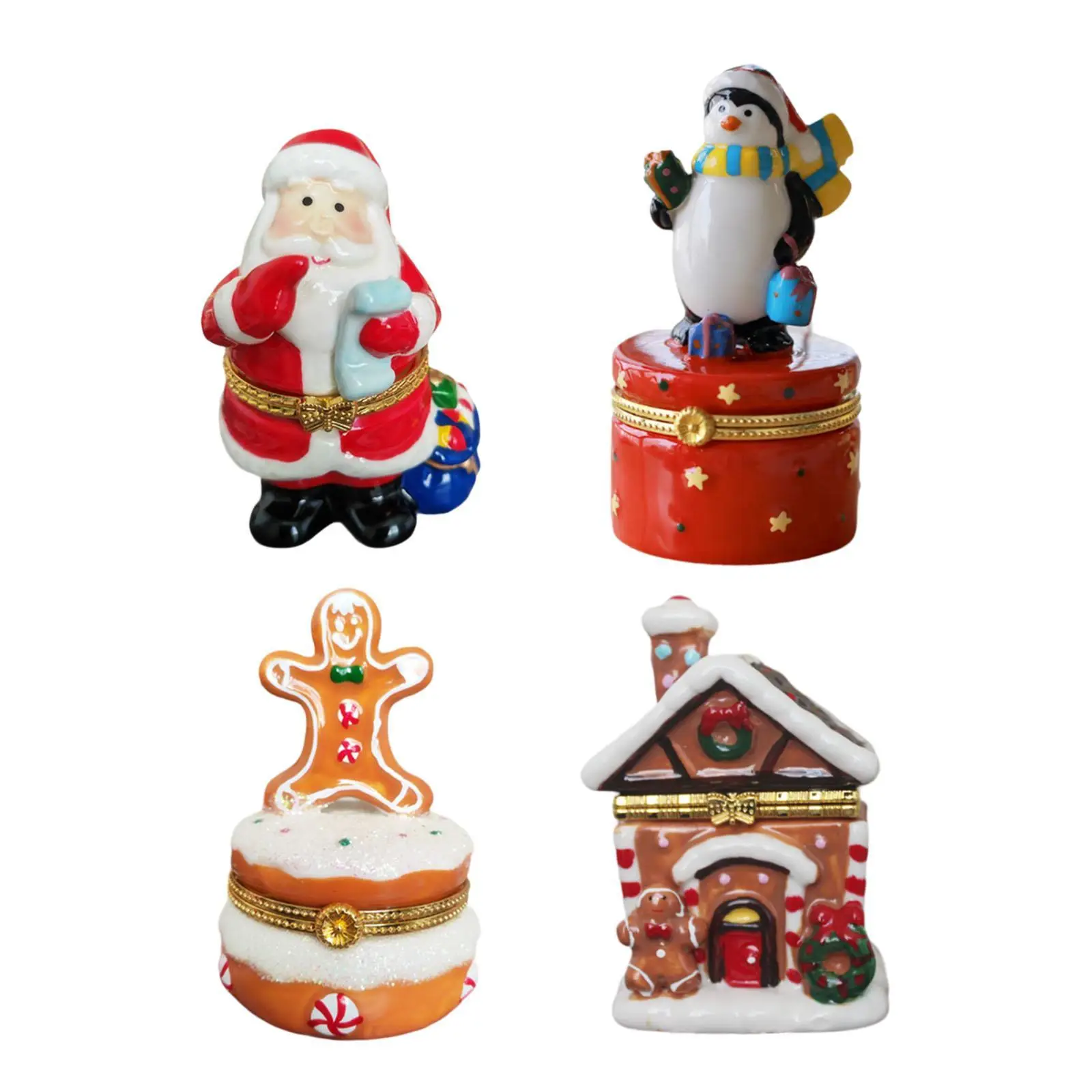 

Christmas Jewelry Trinket Box Rings Box Hinged Treasured Trinkets Keepsake Box Rings Earring Holder for Women Pendant Charms
