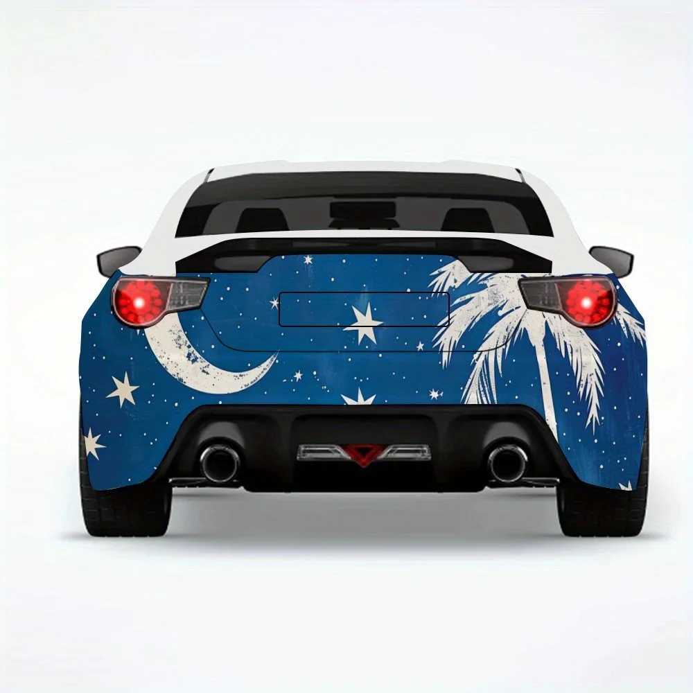

Starry Night Palm Tree,Vinyl Decal for Car Rear, Waterproof Self-Adhesive Vinyl Stickers for Vehicle Tail and Bumper, Decoration