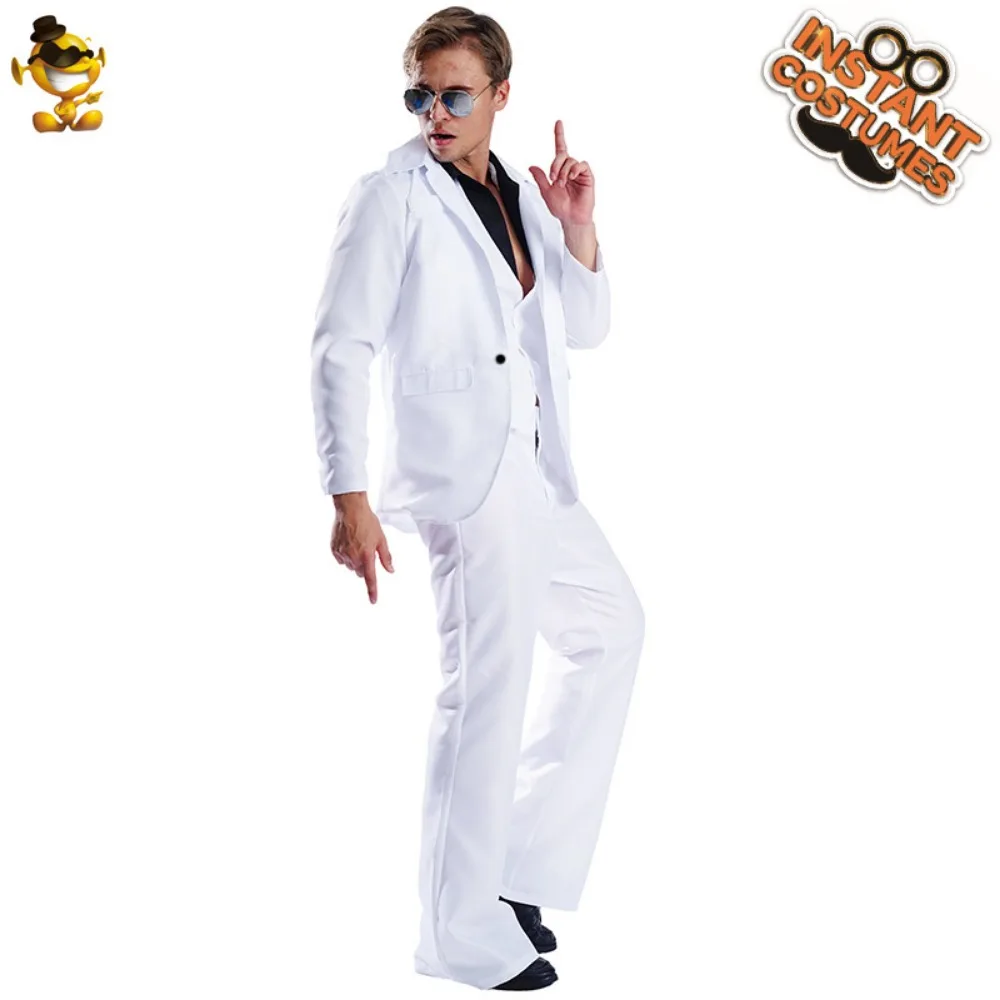 Adult Men\'s Vintage Disco Stage Outfit 80s Performance Costume Cosplay Costume Cosplay Costume