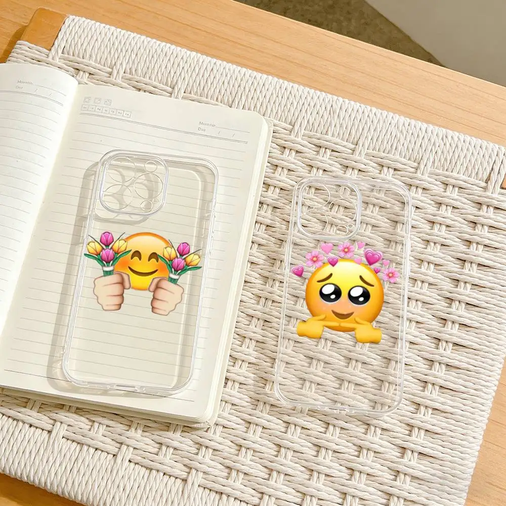 

s-spring emojis Phone Case For iPhone17,16,15,14,13,12,11 Plus,Pro Max Soft Transparent Cover